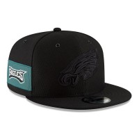 Men's Philadelphia Eagles New Era Black 2018 NFL Sideline Color Rush Official 9FIFTY Snapback Adjustable Hat 3062737